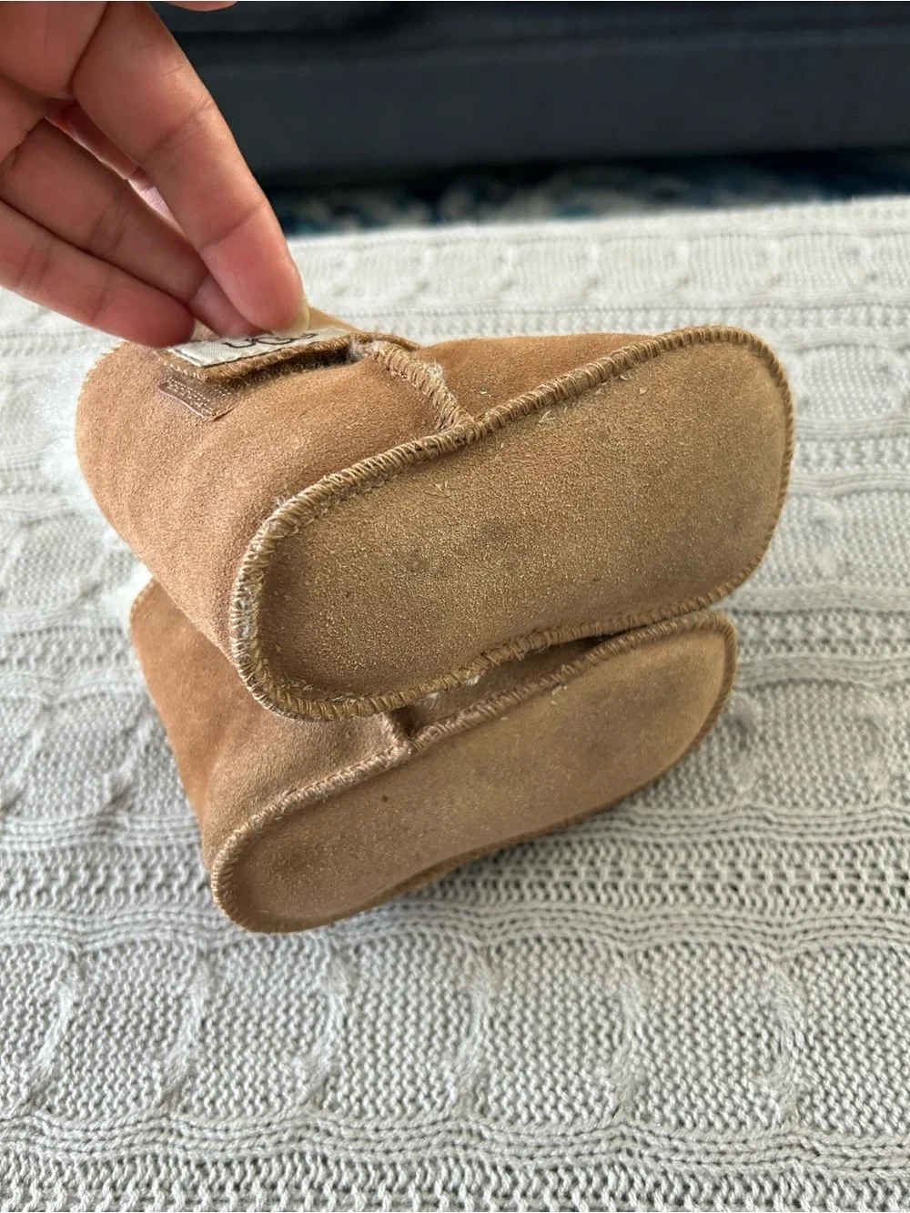 UGG Erin Chestnut Suede Baby Sheepskin Booties